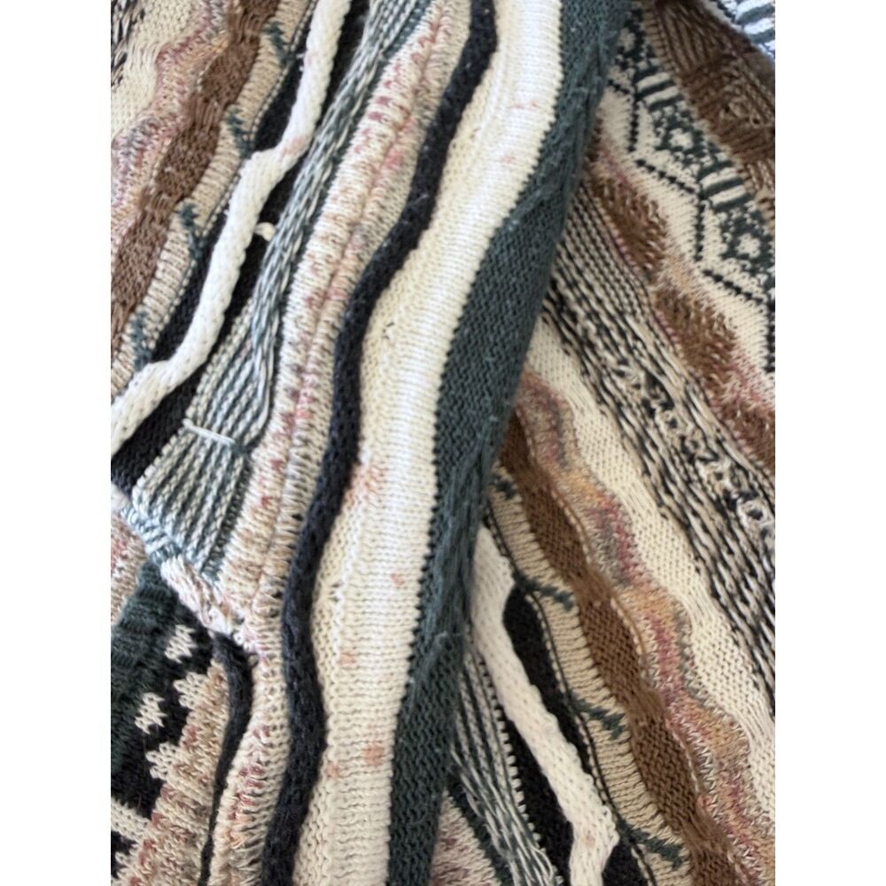 Vintage 90s Florence Tricot Coogi Style 3D Mens Cotton Blend Knit Sweater Large - Picture 6 of 6